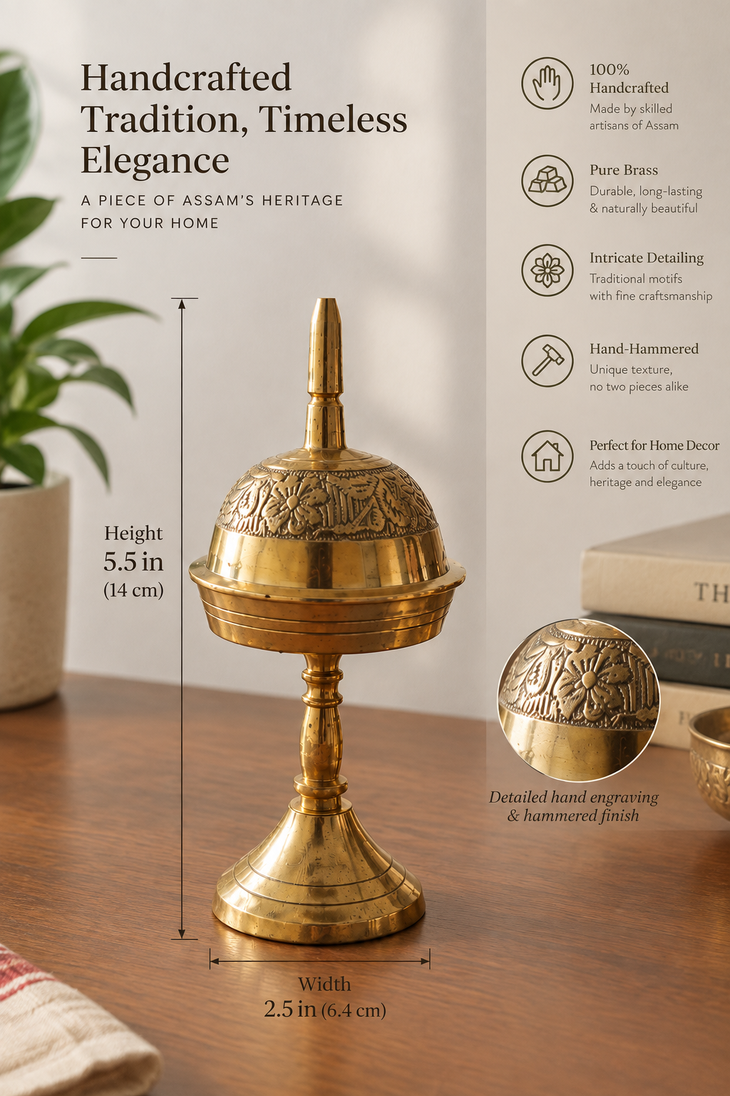 Miniature Assamese Brass Xorai