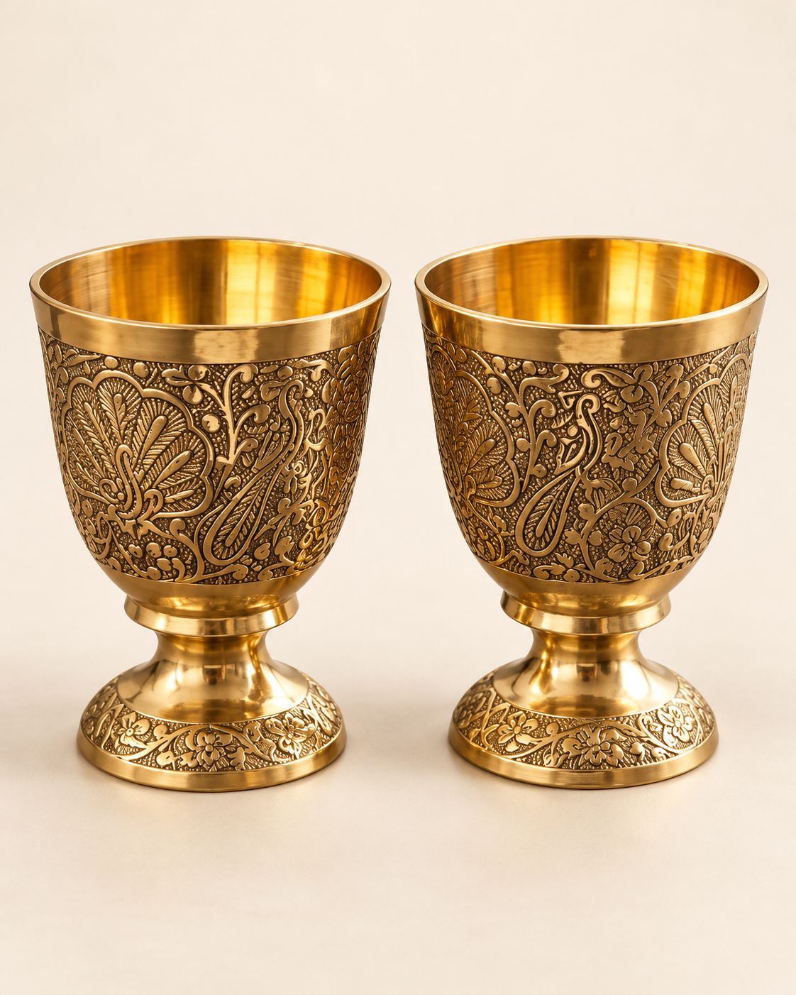 Handcrafted Brass Drinking Glass – Pair