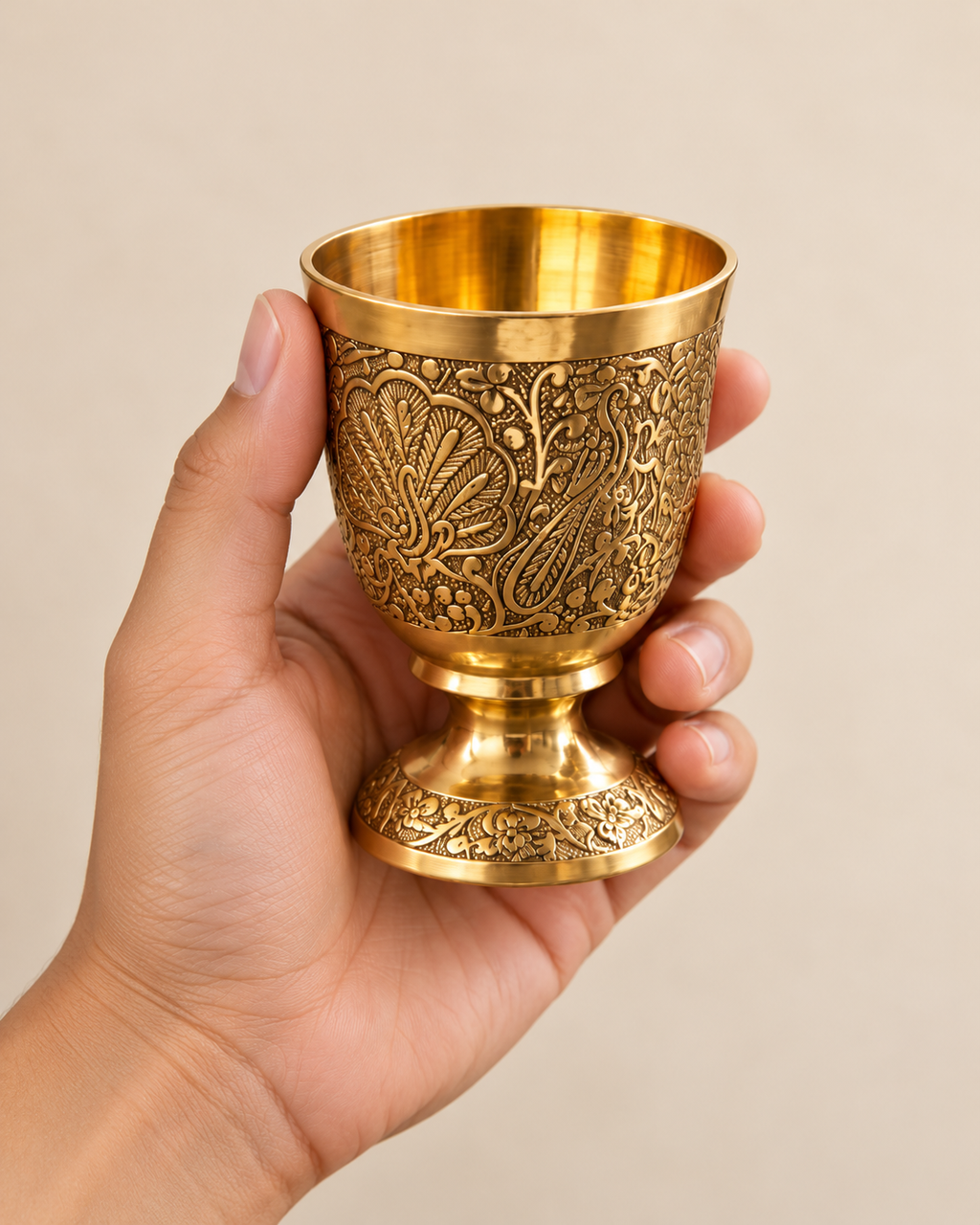 Handcrafted Brass Drinking Glass – Pair