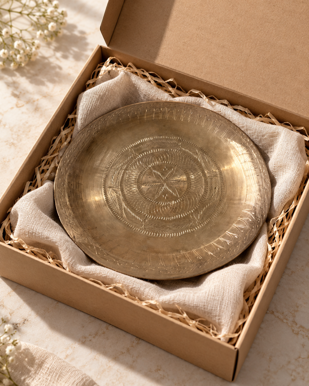 Handcrafted Kansa Tea Plate – Set of 3