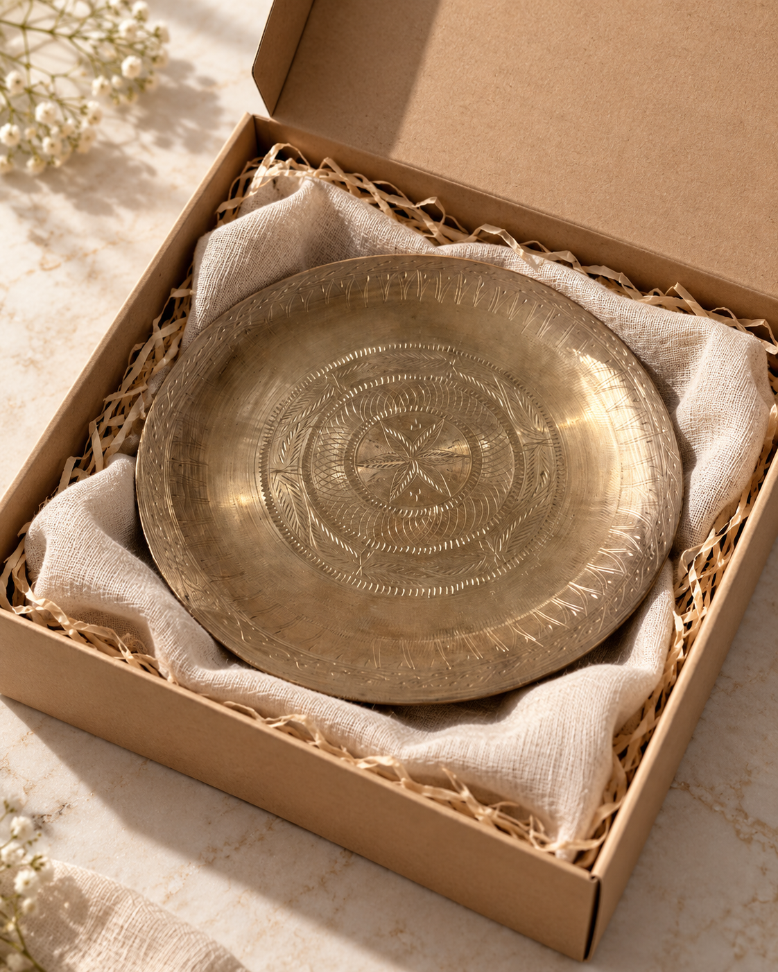 Handcrafted Kansa Tea Plate – Set of 3