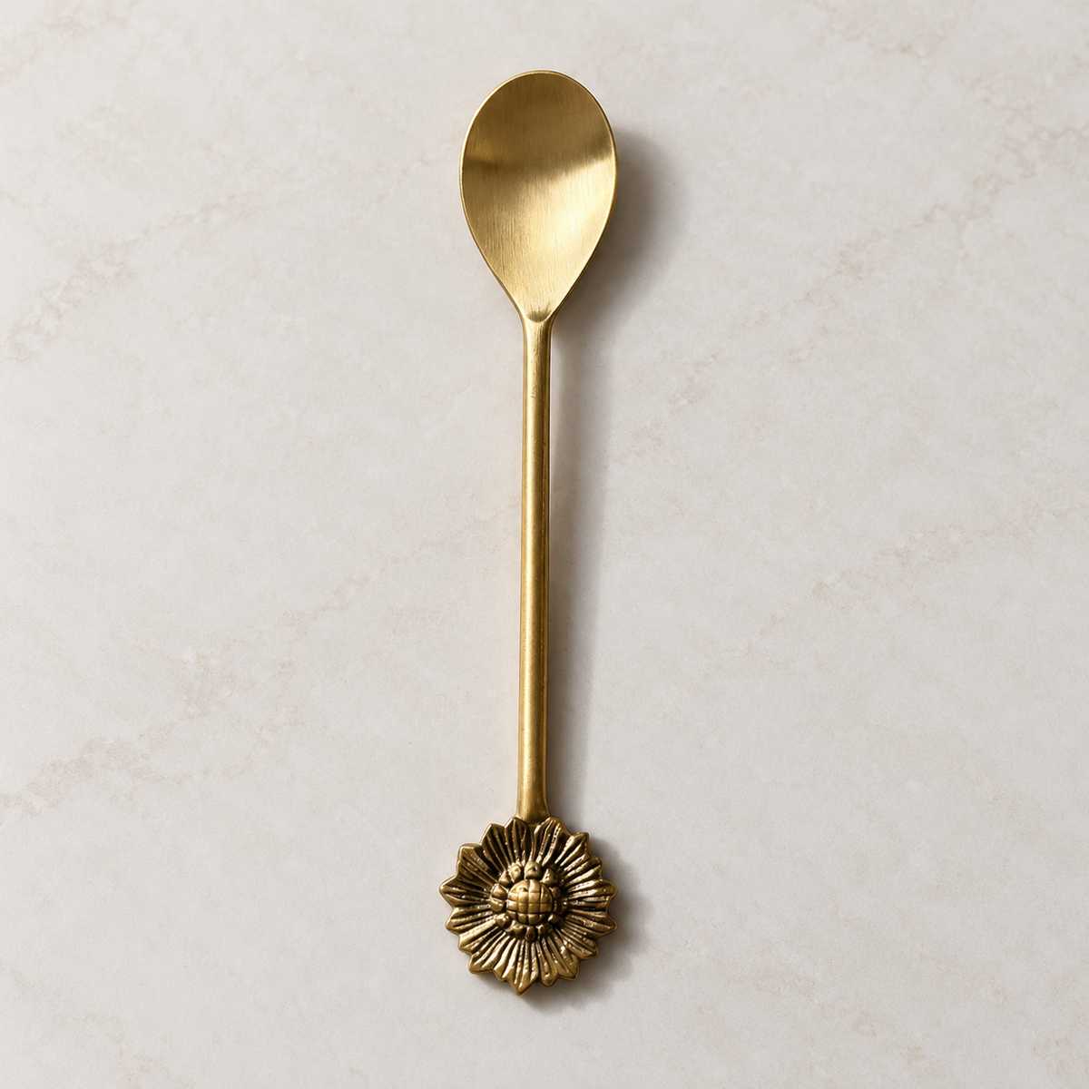 Handcrafted Floral Brass Spoon