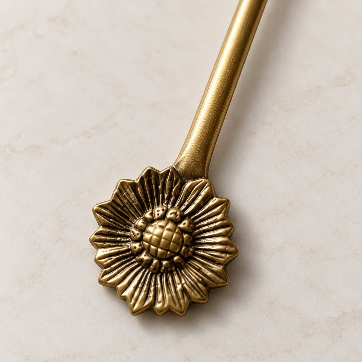 Handcrafted Floral Brass Spoon