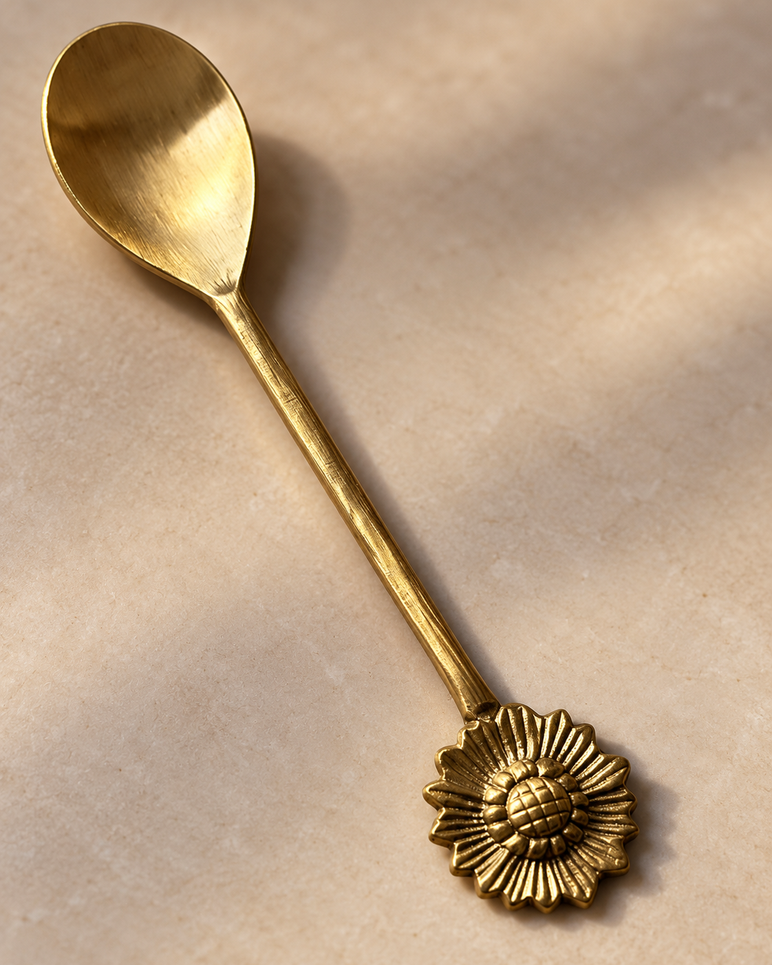 Handcrafted Floral Brass Spoon