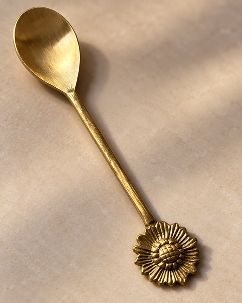 Handcrafted Floral Brass Spoon
