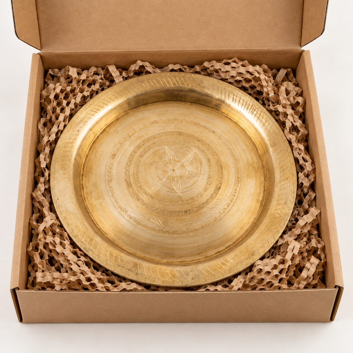Baanhi Hand Engraved Floral Kansa Plate