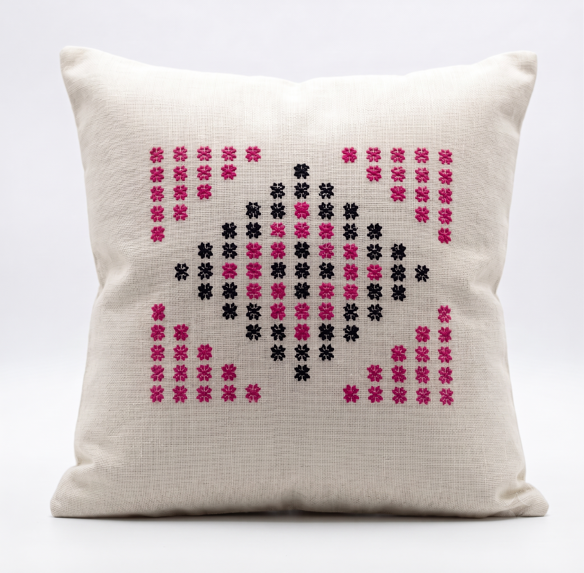 Minimalist Handwoven Cushion Cover in cotton, handcrafted – image 1 of 3