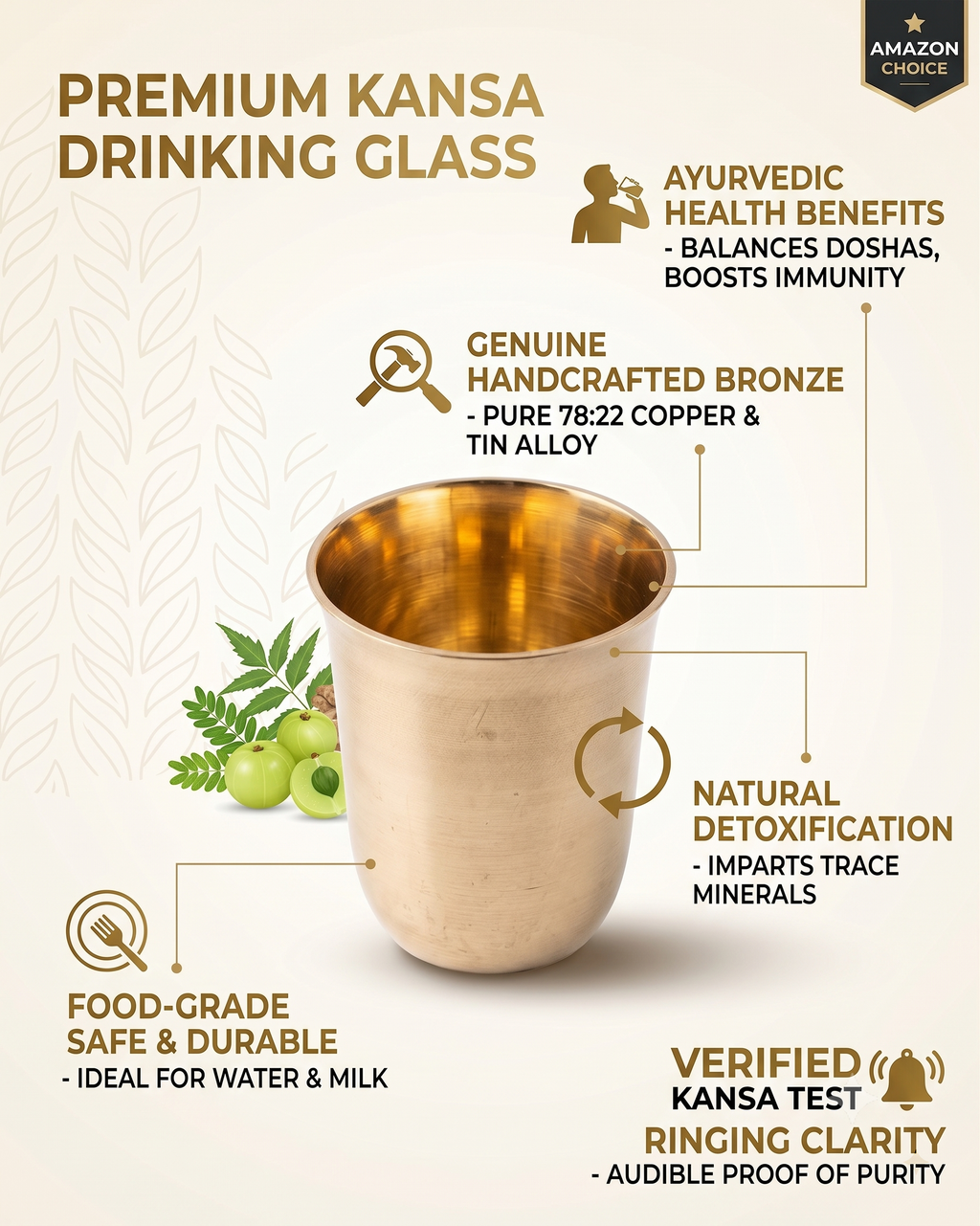 Drinking Glass in bell metal (kansa), handcrafted – image 4 of 4