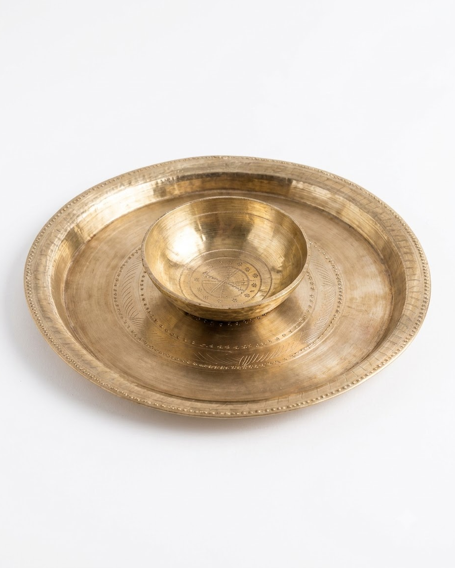 Baanhi Premium Bell Metal Plate & Bowl