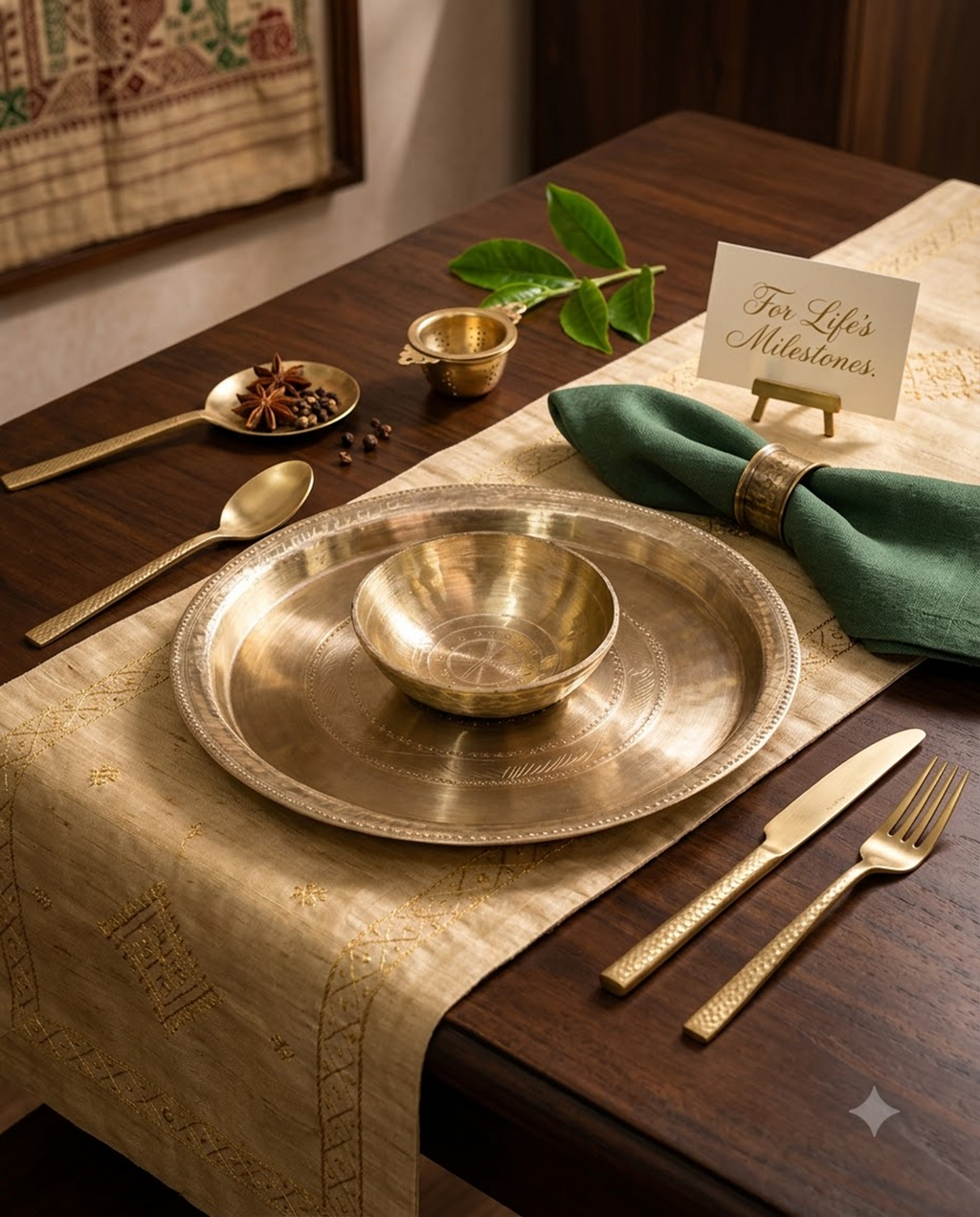 Baanhi Premium Bell Metal Plate & Bowl