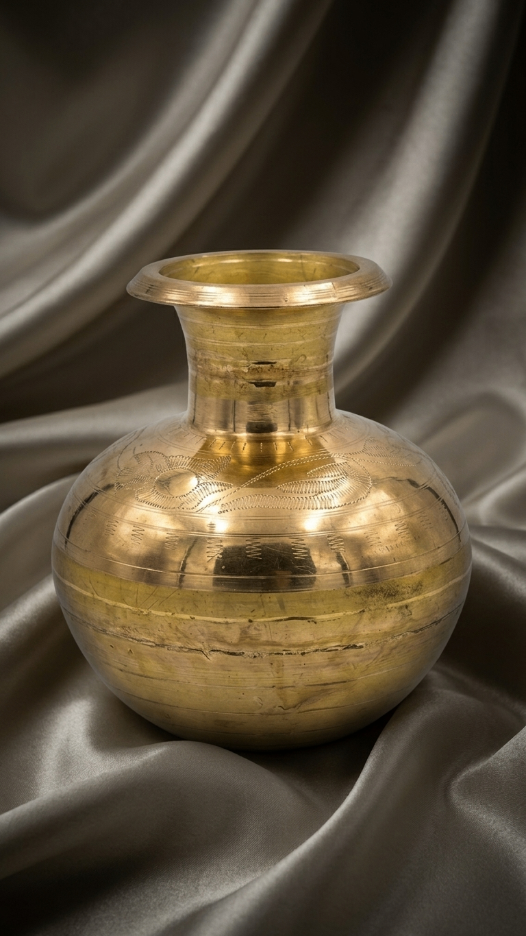 Premium Brass Vase for Home Decor & Kitchen