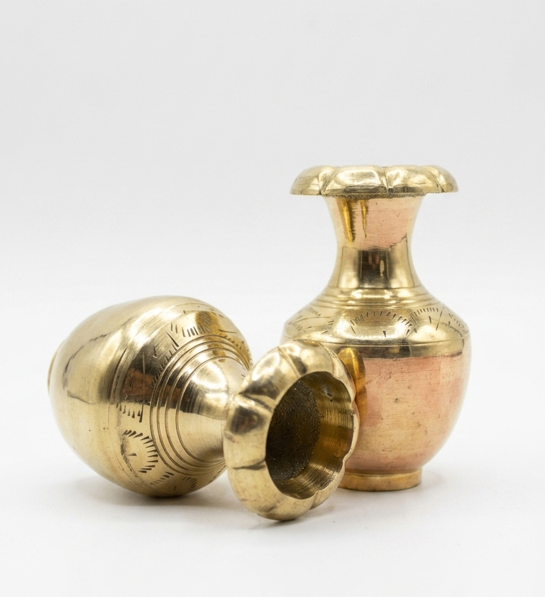 Premium Brass Home Decor Showpiece 1 Pair (Miniature Kalash) for Home Decor